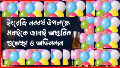 ইংরেজি শুভ নববর্ষের শুভেচ্ছা । আজ হ্যাপি নিউ ইয়ার ২০২৫